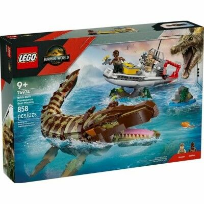 Set de construction Lego 76974 Jurassic World : Brick-Built Mosasaurus Boat Mission 858 Pièces