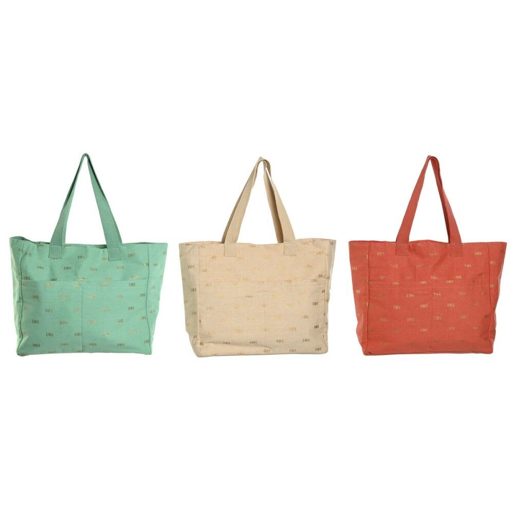 Sac-à-main Femme Home ESPRIT Bleu Vert Beige Corail 55 x 14 x 35 cm (3 Unités) Sac-à-main Femme Home ESPRIT Bleu Vert Beige Corail 55 x 14 x 35 cm (3 Unités)