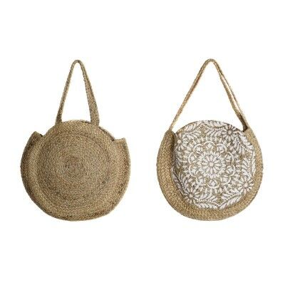 Sac-à-main Femme DKD Home Decor Noir Beige Naturel 36 x 12 x 36 cm (2 Unités) Sac-à-main Femme DKD Home Decor Noir Beige Naturel 36 x 12 x 36 cm (2 Unités)