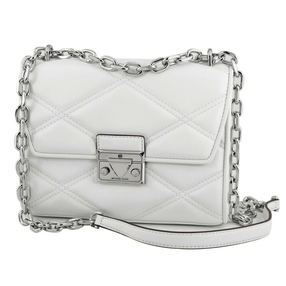 Sac-à-main Femme Michael Kors Serena Blanc 22 x 16 x 9 cm Sac-à-main Femme Michael Kors Serena Blanc 22 x 16 x 9 cm