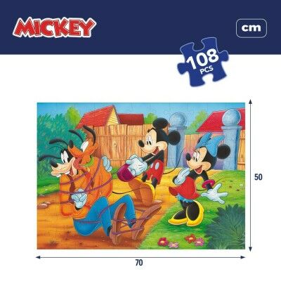 Puzzle Enfant Mickey Mouse Double face 108 Pièces 70 x 1,5 x 50 cm (6 Unités)