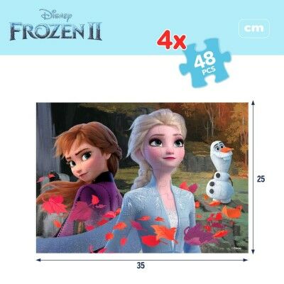 Puzzle Enfant Frozen Double face 4 en 1 48 Pièces 35 x 1,5 x 25 cm (6 Unités)
