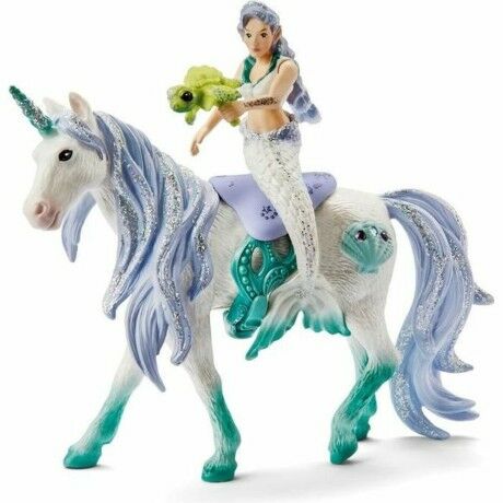 Figurine Schleich 42509 Mermaid on sea unicorn Licorne 4 Pièces