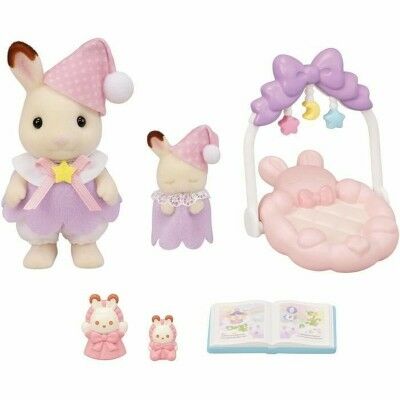 Personnage articulé Sylvanian Families Las hermanas conejitas de chocolate: hora de dormir Fille