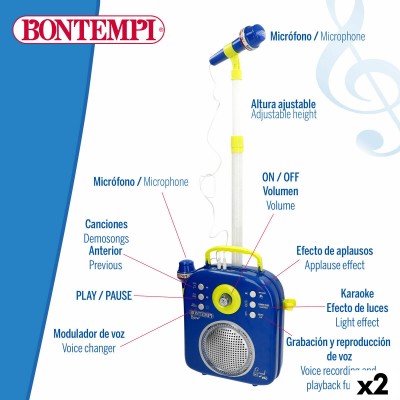 Enceinte avec Microphone Karaoké Bontempi 2 Unités