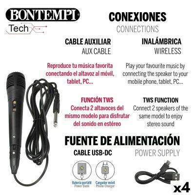 Enceinte avec Microphone Karaoké Bontempi 4 Unités