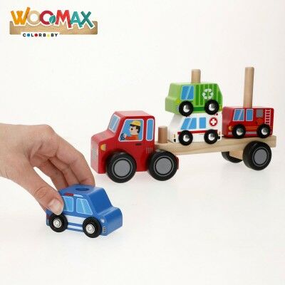 Camion porte-véhicules et Voitures 25 x 13 x 6 cm (6 Unités)