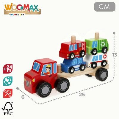 Camion porte-véhicules et Voitures 25 x 13 x 6 cm (6 Unités)