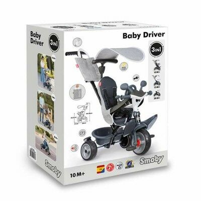 Tricycle Smoby Baby Driver Gris