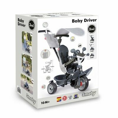 Tricycle Smoby Baby Driver Gris