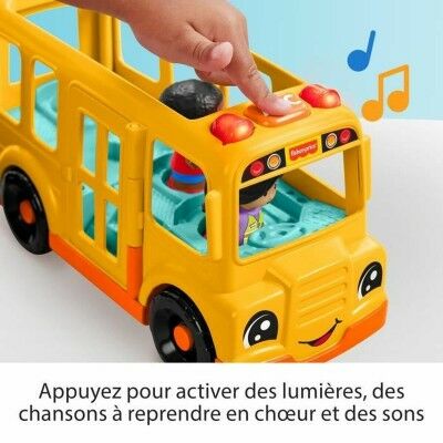 Figurine d’action Fisher-Price Little People-El autobús escolar-Vehículo de empuje musical HYT03