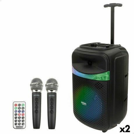 Enceinte avec Microphone Karaoké Bontempi Plastique 27 x 40 x 25 cm (2 Unités)