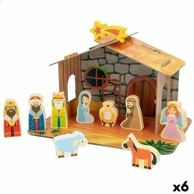 Crèche de Noël Woomax Bois Carton 22 x 16 x 12 cm 11 Pièces