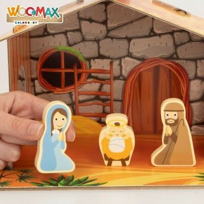 Crèche de Noël Woomax Bois Carton 22 x 16 x 12 cm 11 Pièces