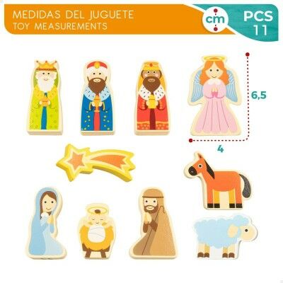 Crèche de Noël Woomax Bois Carton 22 x 16 x 12 cm 11 Pièces