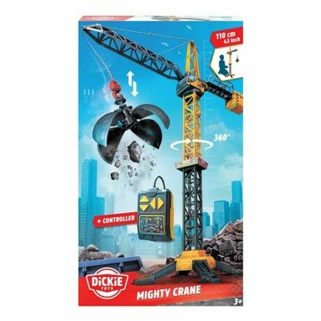 Grue de jouet Smoby Mighty Crane Télécommandé Jaune Gris