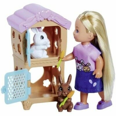 Bébé poupée Simba Steffi Love - Familia de conejos + Evi love